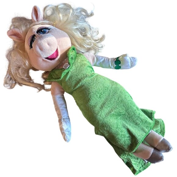 Disney Store Other - Vintage Disney Store Miss Piggy Plush Doll 20" Green Dress Embroidered Details P